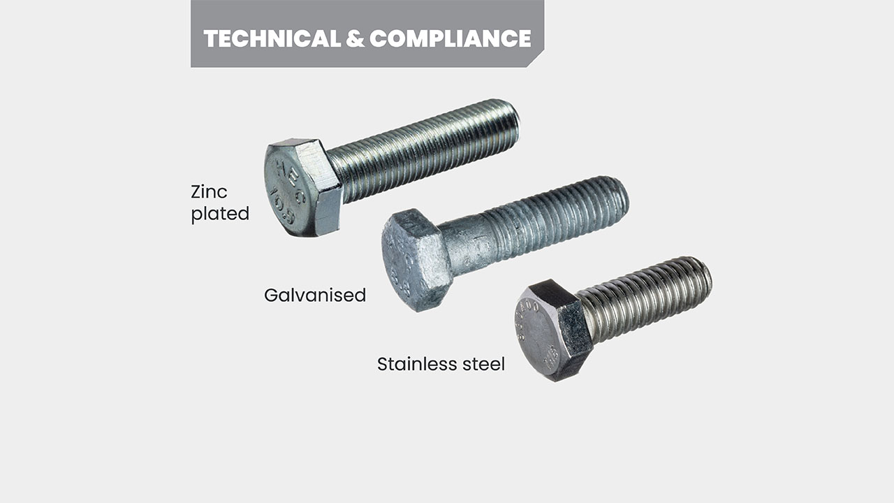 Galvanised vs Zinc-plated vs Stainless: which fastener coating is best?